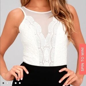 BUY ONE GET ONE 50% off, add to a bundle, Lulus white body suit